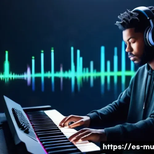 전자 음악 제작 - **Prompt:** A young, enthusiastic male or female producer in their cozy, modestly furnished home stu...